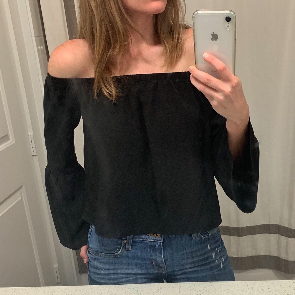 Black Off the Shoulder Top by Gianni Bini